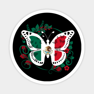 Mexican Flag Butterfly Mexican Womens Girls Cinco De Mayo Magnet